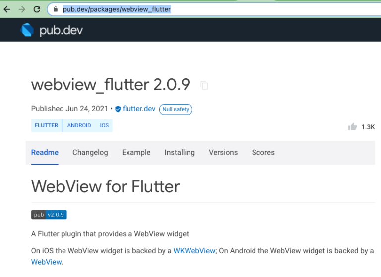 flutter in app webview